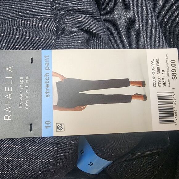 Rafaella Charcoal Gray Pinstriped Ankle Pants (10) - Picture 5 of 5